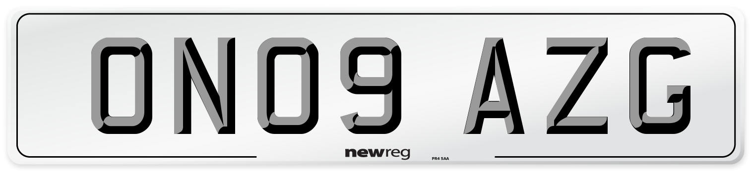 ON09 AZG Number Plate from New Reg